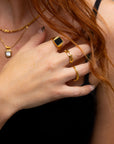 Gemma Geometric Signet Rings