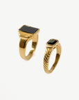 Gemma Geometric Signet Rings